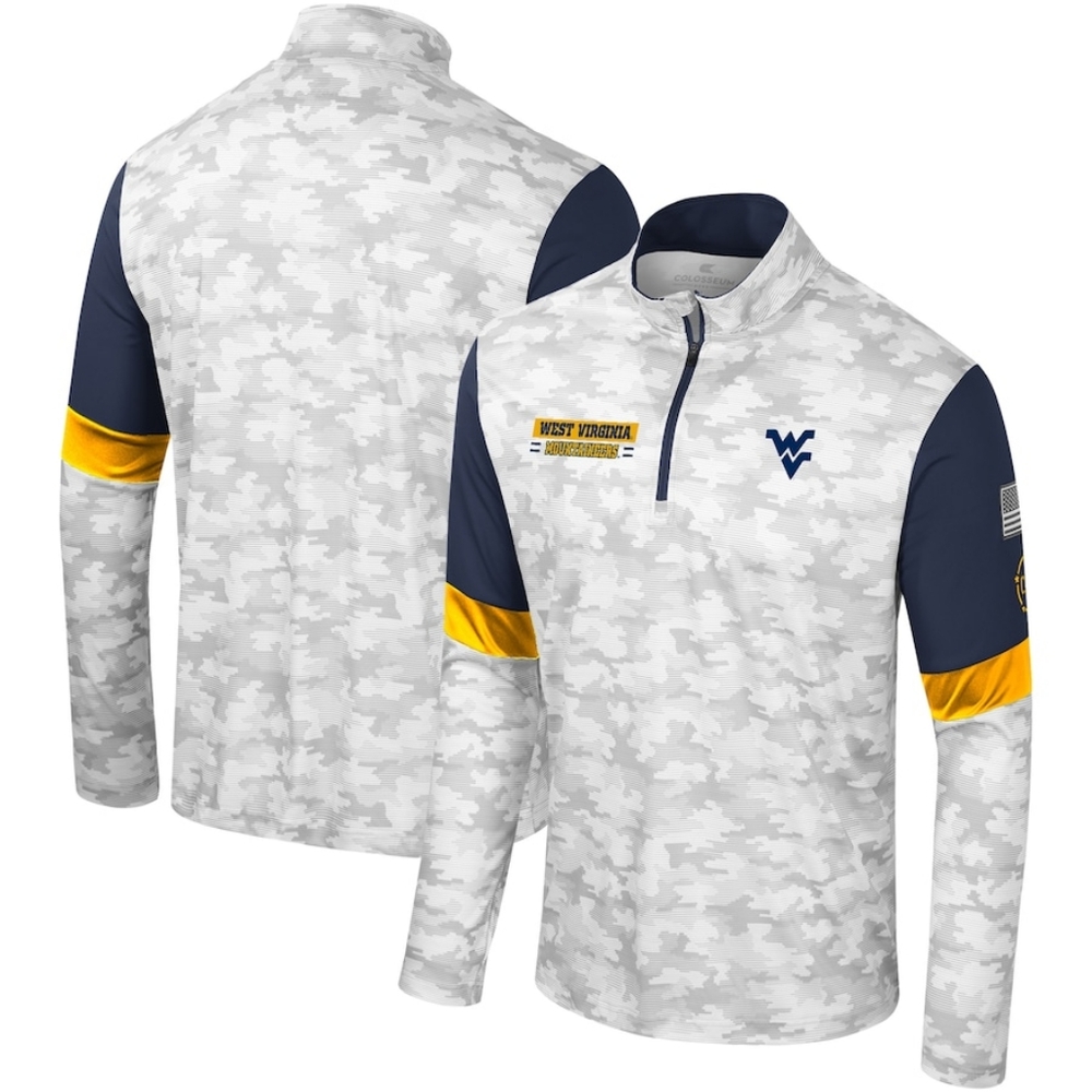 ⛰️West Virginia Mountaineers Military Appreciation 1/4 zip camouflage wind shirt